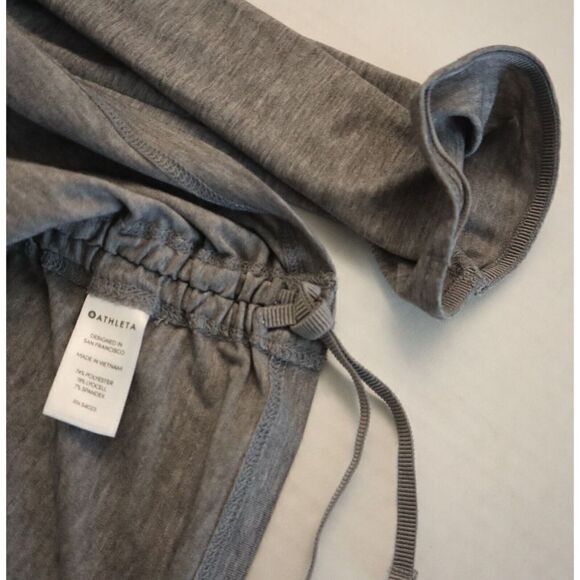 Athleta S/383762 Women Sz M Gray Heather Encore Cinch Sides L/S Scoop Neck Shirt - Picture 7 of 10